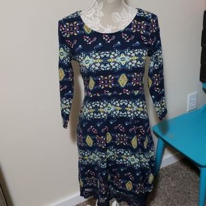 Beautiful Navy geometric floral dress